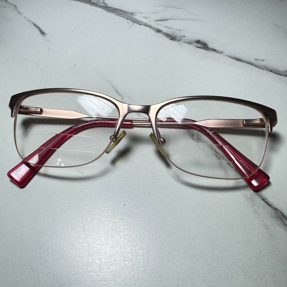 Armani Exchange AX 1023 Rose Gold Magenta Semi-Rimless Eyeglass Frames 53-17-140